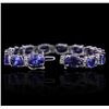 Image 3 : 14KT White Gold 27.12ctw Tanzanite and Diamond Bracelet