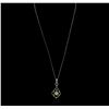 Image 2 : 14-18KT White Gold 1.46ctw Diamond Pendant With Chain