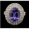 Image 1 : 14KT White Gold 5.29ct Tanzanite and Diamond Ring