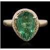 Image 1 : 14KT Yellow Gold 2.68ct Emerald and Diamond Ring