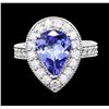 Image 1 : 14KT White Gold 3.04ct Tanzanite and Diamond Ring