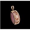 Image 2 : 14KT Rose Gold 11.43ct Pink Opal and Diamond Pendant