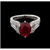 Image 1 : 3.32ct Ruby and Diamond Ring - 18KT White Gold