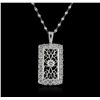 14KT White Gold 1.43ctw Diamond Pendant With Chain