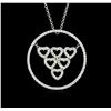 Image 1 : 14KT White Gold 1.01ctw Diamond Pendant With Chain