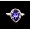 Image 1 : 14KT White Gold 2.50ct Tanzanite and Diamond Ring