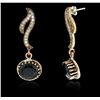 Image 2 : SILVER 18.24ctw Blue Crystal and Cubic Zirconia Earrings