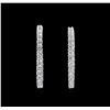 Image 1 : 1.64ctw Diamond Hoop Earrings - 14KT White Gold