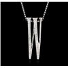 14KT White Gold 0.25ctw Diamond Pendant With Chain