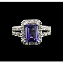 2.18ct Tanzanite and Diamond Ring - 14KT White Gold