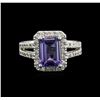 2.18ct Tanzanite and Diamond Ring - 14KT White Gold