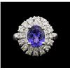 Image 1 : 2.86ct Tanzanite and Diamond Ring - 14KT White Gold