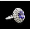 Image 2 : 2.86ct Tanzanite and Diamond Ring - 14KT White Gold