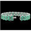 Image 3 : 14KT White Gold 28.09ctw Emerald and Diamond Bracelet