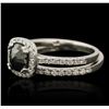 Image 2 : 14KT White Gold 1.23ctw Black Diamond Ring Wedding Set