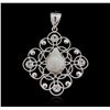 Image 1 : SILVER 2.15ct Opal and White Topaz Pendant