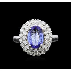 1.92ct Tanzanite and Diamond Ring - 14KT White Gold