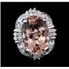 Image 1 : 14KT White Gold 13.08ct Morganite and Diamond Ring