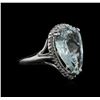 Image 2 : 5.70ct Aquamarine and Diamond Ring - 14KT White Gold