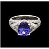 Image 1 : 2.49ct Tanzanite and Diamond Ring - 18KT White Gold