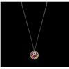 Image 2 : 14KT White Gold 8.62ctw Multicolor Sapphire and Diamond Pendant With Chain