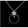 Image 1 : 0.16ctw Diamond Necklace - 14KT White Gold