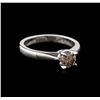 Image 2 : 14KT White Gold 0.67ct Round Cut Fancy Brown Diamond Solitaire Ring