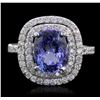 Image 1 : 14KT White Gold 2.70ct Tanzanite and Diamond Ring
