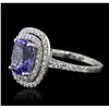 Image 2 : 14KT White Gold 2.70ct Tanzanite and Diamond Ring