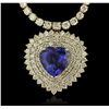 Image 1 : 14KT Yellow Gold 13.62ct Tanzanite and Diamond Necklace