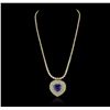 Image 2 : 14KT Yellow Gold 13.62ct Tanzanite and Diamond Necklace