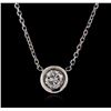 Image 1 : 14KT White Gold 0.30ct Diamond Solitaire Necklace