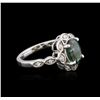 Image 2 : 14KT White Gold GIA Certified 2.16ct Alexandrite and Diamond Ring