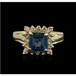 14KT Yellow Gold 2.35ctw Topaz and Diamond Ring