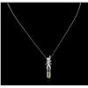 Image 1 : 14KT White Gold 6.44ct Citrine and Diamond Pendant With Chain