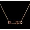 Image 2 : 0.41ctw Ruby and Diamond Necklace - 14KT Rose Gold