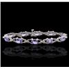 14KT White Gold 5.55ctw Tanzanite and Diamond Bracelet