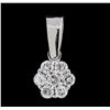 Image 1 : 14KT White Gold 0.20ctw Diamond Pendant