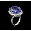 Image 3 : 14KT White Gold GIA Certified 28.36ct Tanzanite and Diamond Ring