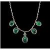 Image 1 : 93.30ctw Emerald, Tsavorite, Sapphire and Diamond Necklace - 18KT White Gold