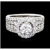 Image 1 : 14KT White Gold EGL Certified 3.10ctw Diamond Ring