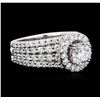 Image 2 : 14KT White Gold EGL Certified 3.10ctw Diamond Ring