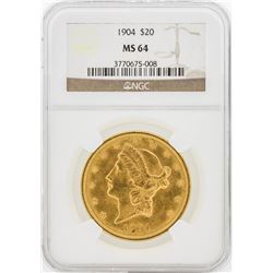 1904 NGC MS64 $20 Liberty Head Double Eagle Gold Coin