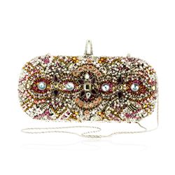 Marchessa Multicolor Lily Embroidered Crystal Clutch