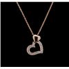 Image 2 : 14KT Rose Gold 0.30ctw Diamond Pendant With Chain