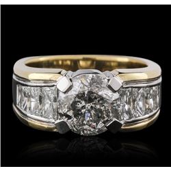 Platinum and 18KT Yellow Gold 4.91ctw Diamond Ring