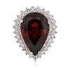 Image 1 : 14KT White Gold 11.69ct Almandite Garnet and Diamond Ring