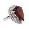 Image 2 : 14KT White Gold 11.69ct Almandite Garnet and Diamond Ring