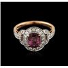 Image 1 : 18KT Rose Gold 1.37ct Spinel and Diamond Ring