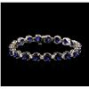 Image 1 : 14KT White Gold 15.12ctw Sapphire and Diamond Bracelet